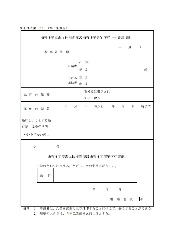 通行禁止道路通行許可について 特殊車両通行許可申請サポートオフィス